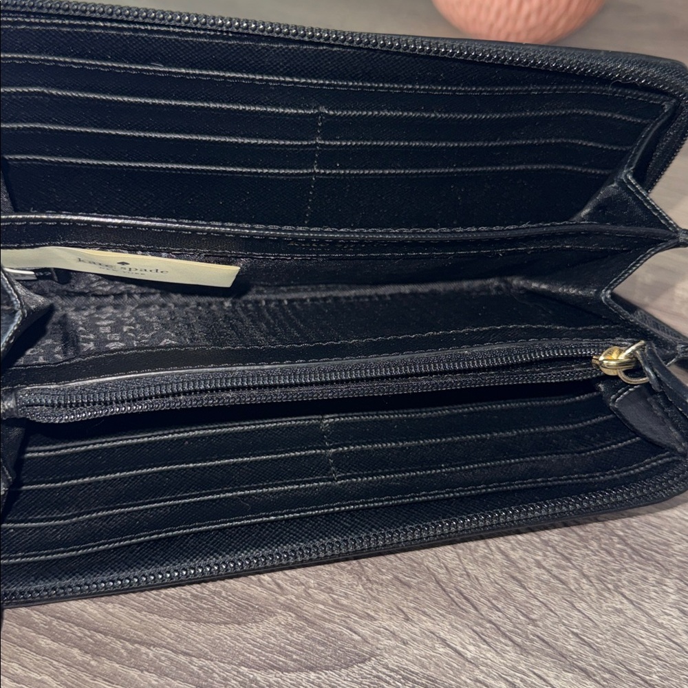 Kate Spade Black Glitter Zip Wallet - Picture 9 of 16